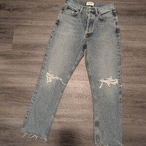 Agolde Women's Cropped Jeans in Light Blue